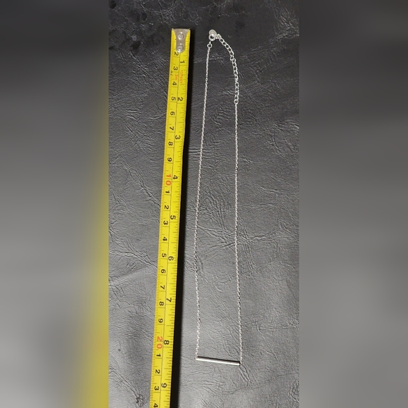 STERLING SILVER BAR NECKLACE - Picture 7 of 8